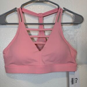 Zyia Active Pink Grid Sports Bra Size Large New With Tags
